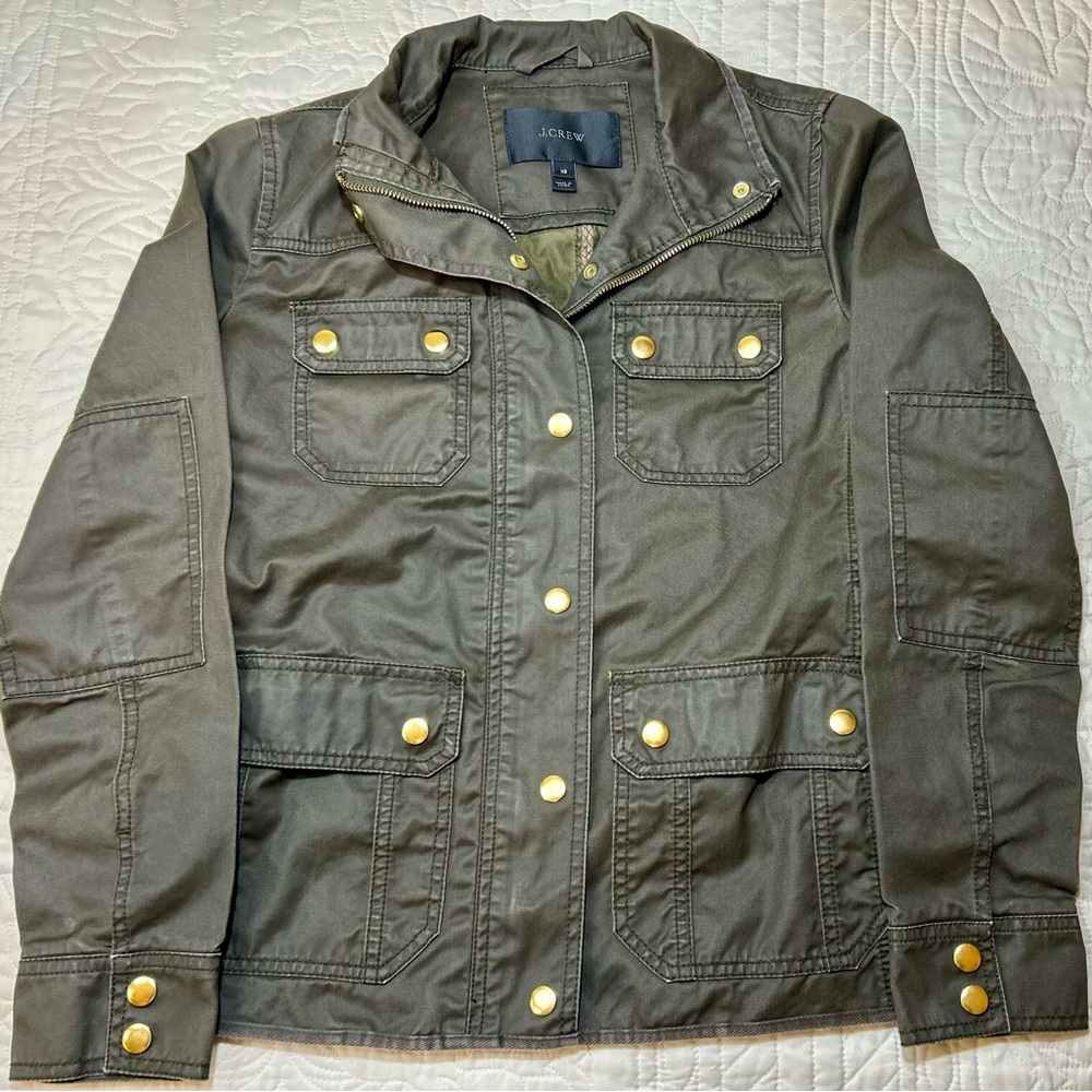 J. Crew Green and Gold Utility Jacket